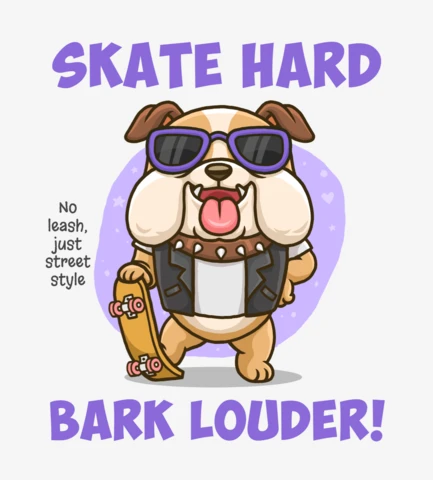 Cool Dog Skateboarding Design Template for Fun and Stylish Projects