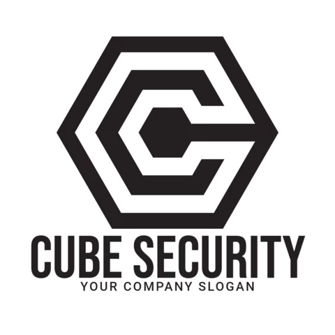 Modello di logo di sicurezza a cubo