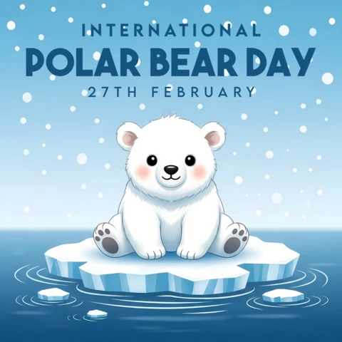 Polar Bear Day Celebration Design Template for Posters and Greeting Cards