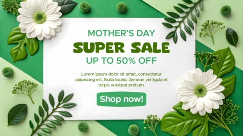 Mother's Day Sale Template - Elegant Floral Design for Promotions