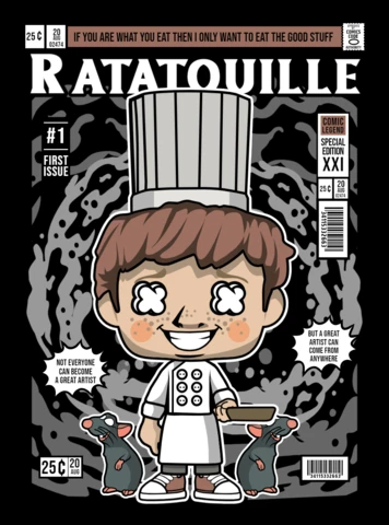 Ratatouille Cartoon Character Magazine Cover Design Template