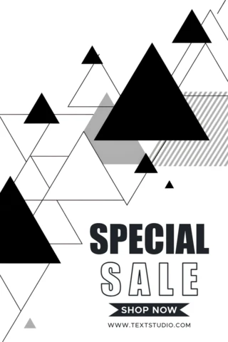 Geometric Triangle Design Template for Promotional Sale Flyers