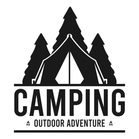Modèle de logo pour le camping et l'aventure en plein air