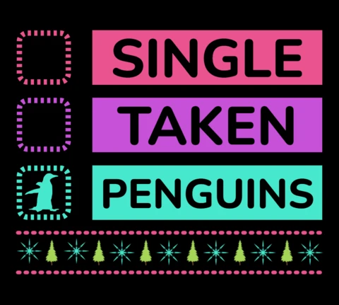 Festive Penguin Love Status Design Template for Holiday Cheer