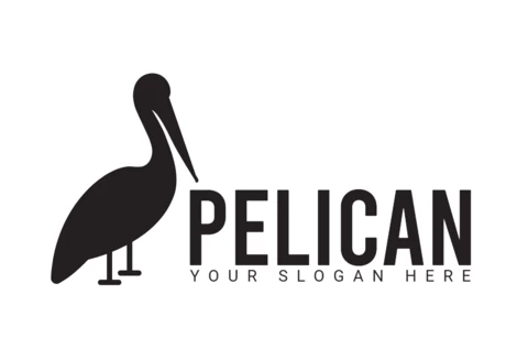 Pelican Bird Logo Design Template