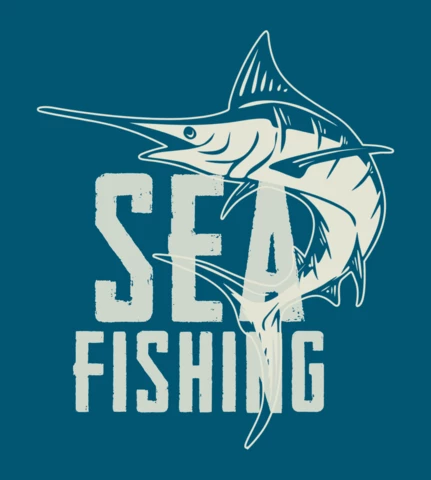 Marlin Fish Vintage Fishing T-shirt Design Template