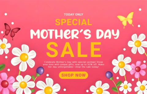 Vibrant Floral Mother's Day Sale Template Design