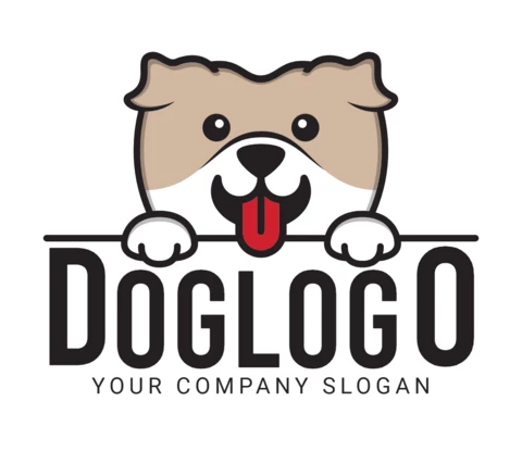 Modelo de design de logotipo de cachorro fofo