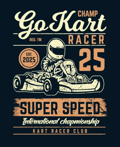 Modèle de t-shirt de pilote de karting