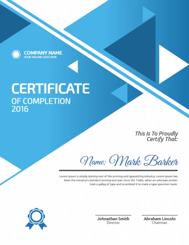Abstract Modern Corporate Certificate Post Design Template