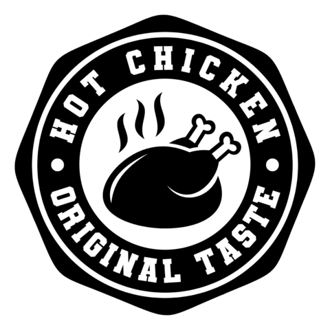 Hot Chicken Stamps Badge Label Logo Design Template
