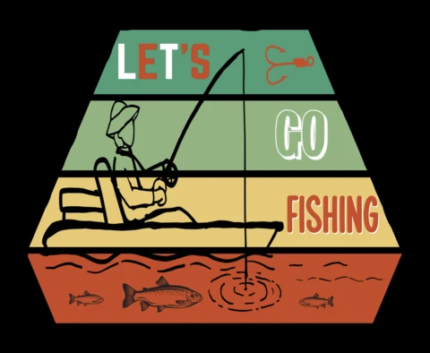 Modèle de t-shirt "Let's go fishing" (Allons pêcher)