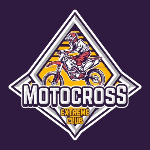 Modèle de logo de club de motocross extrême coloré