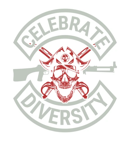 Смелый шаблон дизайна пиратского черепа в честь разнообразия
