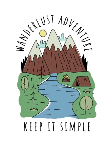 Wanderlust Adventure T-shirt Template Design
