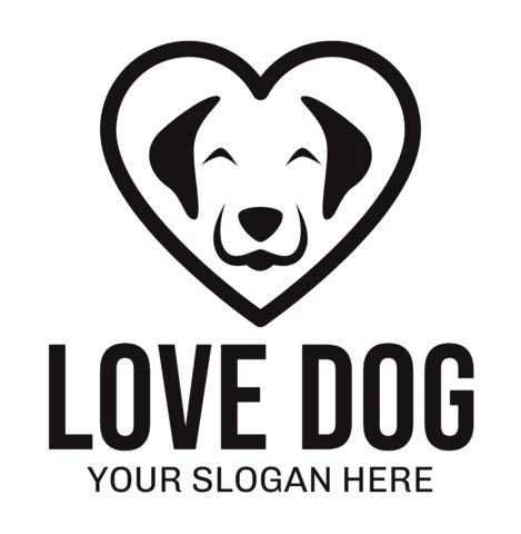 Love dog plantilla de diseño de logotipo