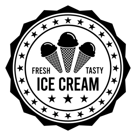 Fresh and Testy Ice Cream Shop Logo Design Template