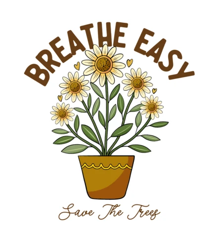 Breathe Easy & Save The Trees Inspiring Eco-Friendly T-Shirt Design Template