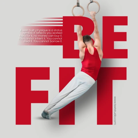 Red and Grey Fitness Quote Modern Instagram Post Design Template