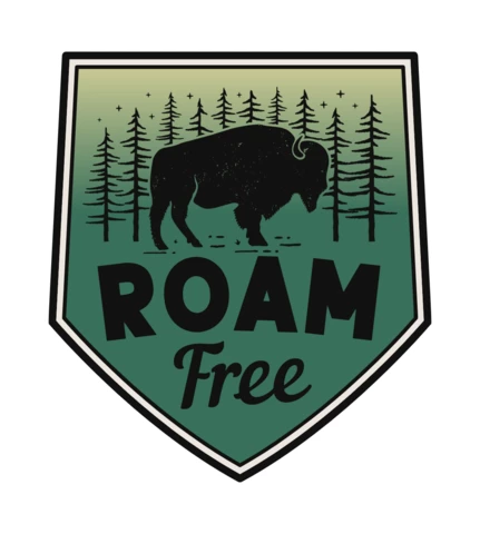 Camping Bison Badge Template Design