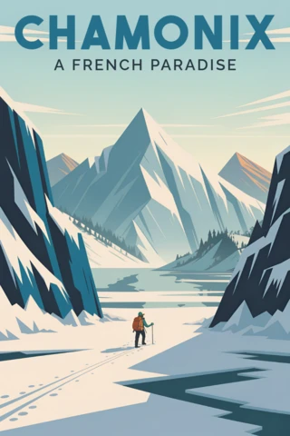 Chamonix Mountain Adventure Design Template for Travel Posters