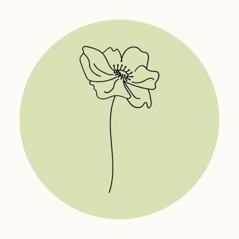Mohnblumen-Strichzeichnungsvorlage für Instagram-Story-Highlight-Cover