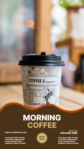 Modelo de design de postagem de história do Instagram para café da manhã