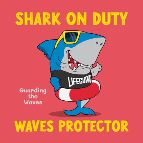 Shark On Duty Lifeguard Design Template for Kids