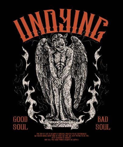 Undying Angel Design Template for Apparel and Merchandise