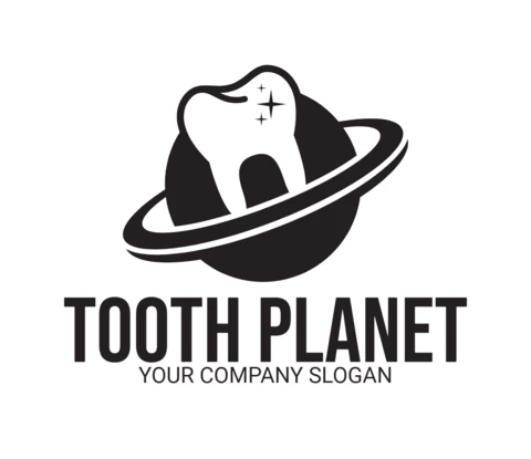 Dental Tooth Planet Logo Design Template