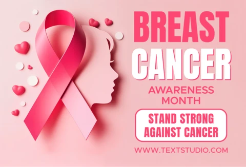 Breast Cancer Awareness Month Template with Pink Ribbon Design for Posters