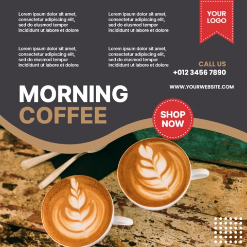Morning Coffee Social Media Post Design Template