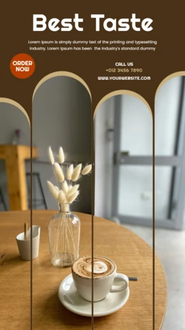 Designvorlage für Social-Media-Beiträge mit dem besten Geschmack eines Cafés
