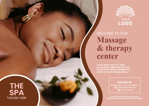 Elegant Spa Therapy Center Design Template for Wellness Brochure