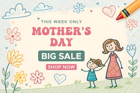 Modèle de conception de vente fantaisiste pour la fête des mères pour des promotions créatives
