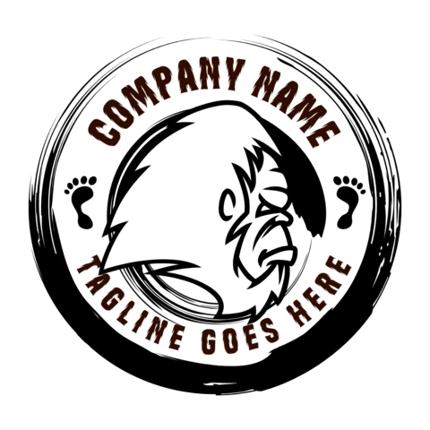 Bigfoot Stamp Style Logo Design Template