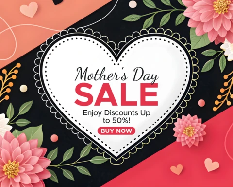 Floral Mother's Day Sale Template Design - Editable Promotional Graphic with Discounts