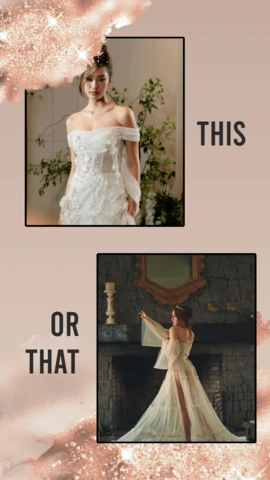 This Or That Bridal Dress Wedding Gown Comparison Instagram Story Post Design Template