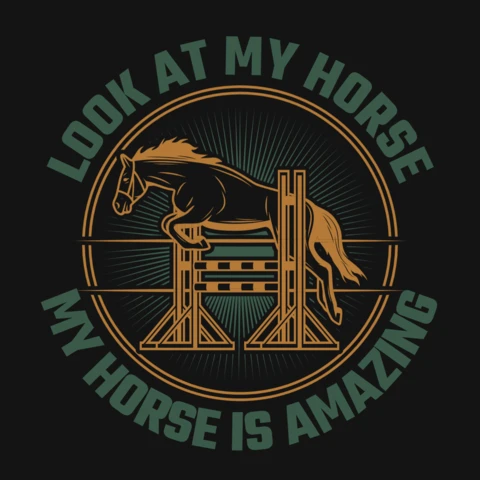 Mira mi caballo, es increíble plantilla de diseño de camiseta de carreras de caballos