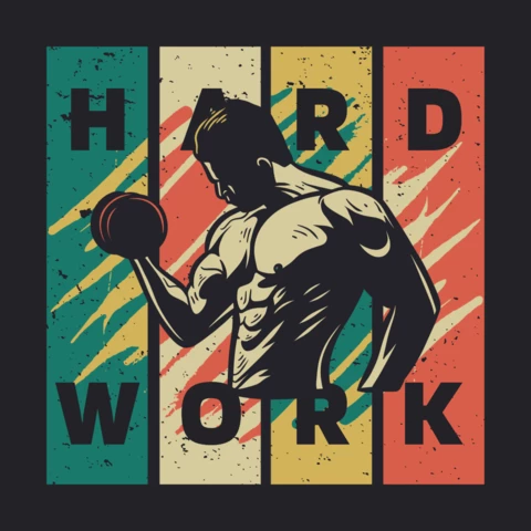Plantilla de diseño de camiseta vintage de levantamiento de pesas de hombre culturista