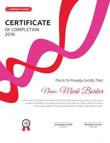 Abstract Corporate Employee Certificate Of Completion Post Design Template