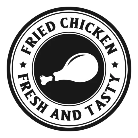 Modello di logo per pollo fritto fresco e gustoso