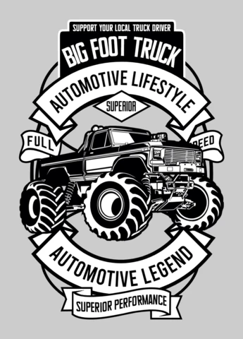 Big Foot Truck T-shirt Design Template