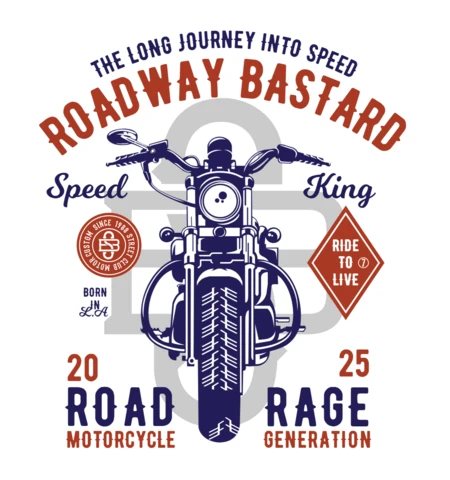Speed King Motorcycle T-shirt Design Template