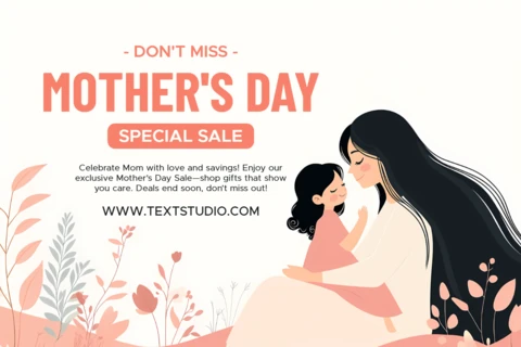 Mother's Day Sale Design Template - Elegant Floral Style for Celebrating Moms