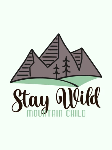 Modello di maglietta Stay wild mountain child