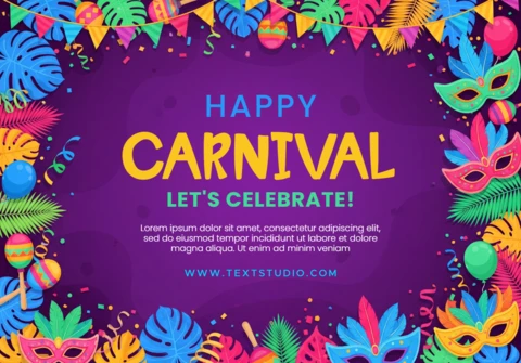 Decorative Mask and Balloon Theme with Radiant Glow and Festive Vibes Carnival Celebration Poster