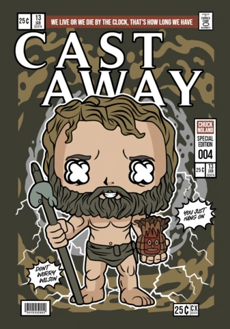 Gegoten tom hanks cartoon karakter magazine cover ontwerpsjabloon