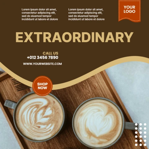 Extraordinary Coffee Instagram Post Design Template