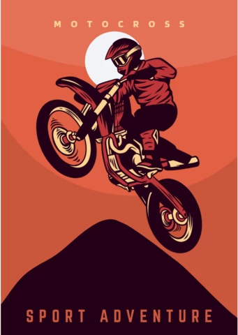Motocross Sport Adventure Poster Design Template